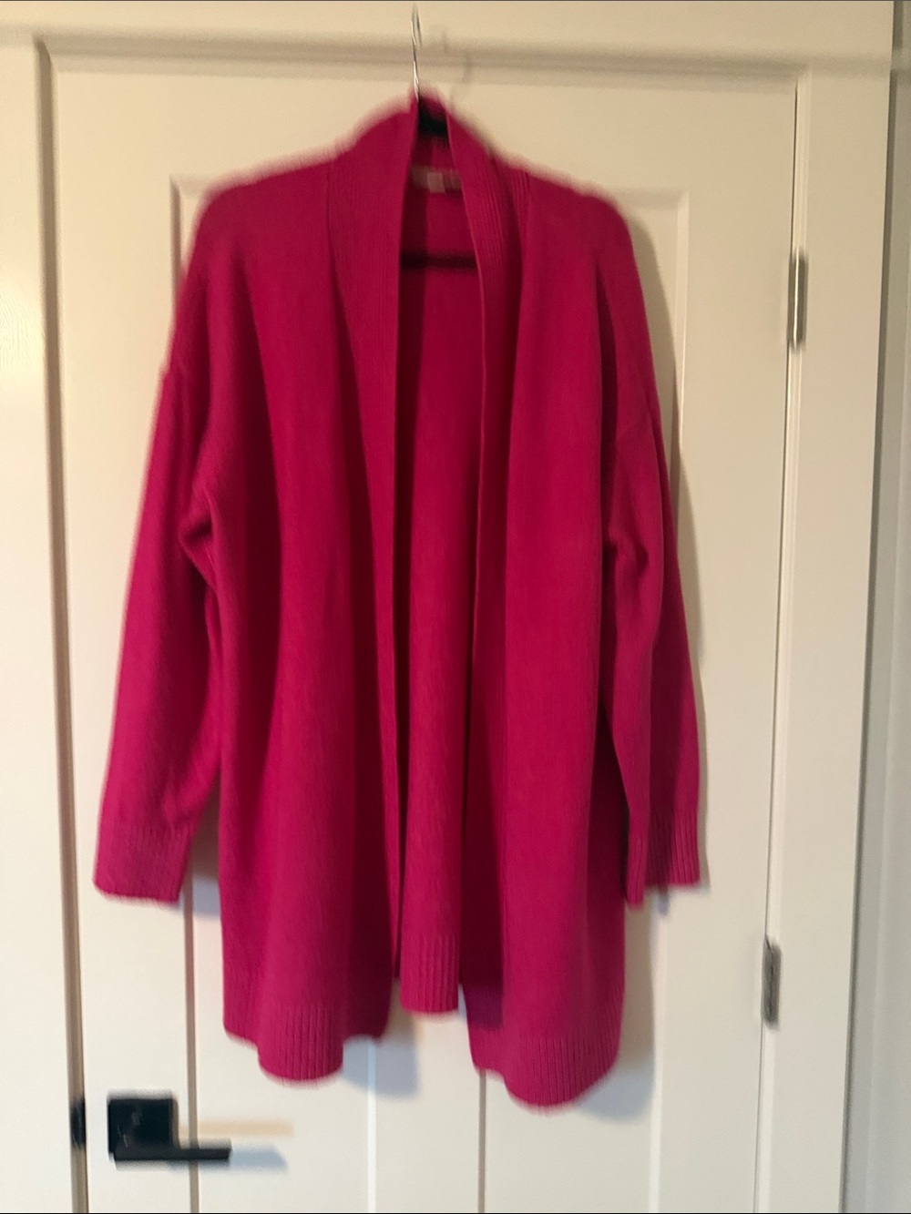LOFT Open-Front Cardigan in Bright Fuchsia